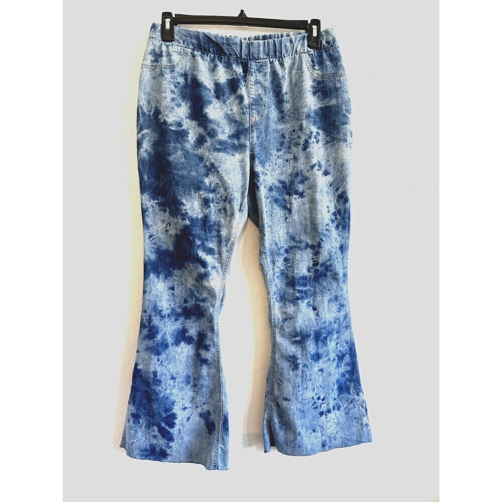 Est. 1946 Denim Super High Rise Pull‎ On Flare Jeans Woman's Size 12 Sunwashed